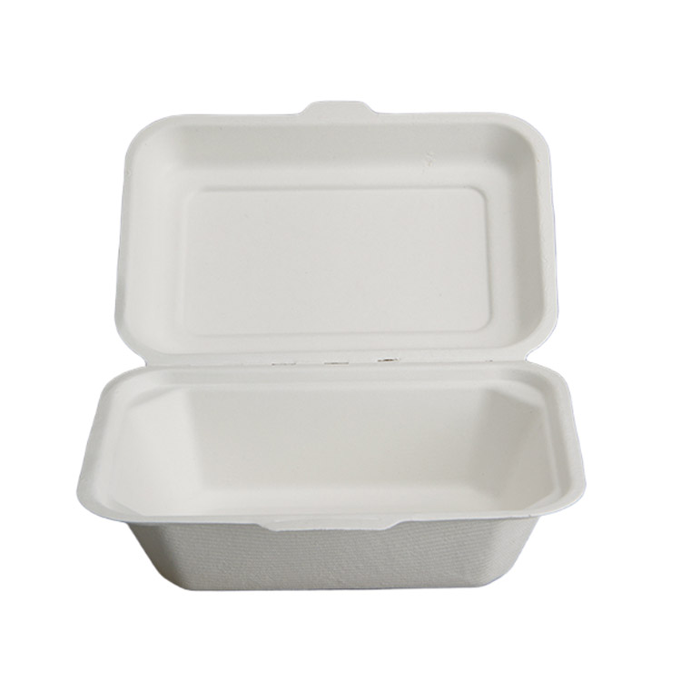 Sugarcane lunch Box BIOBOX 180x130x68mm, white, 50pcs/pack